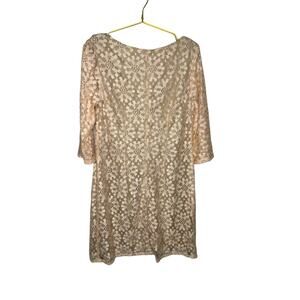Eliza J Lace Sheath Dress Womens 10 Beige‎ Pink Bridal Wedding